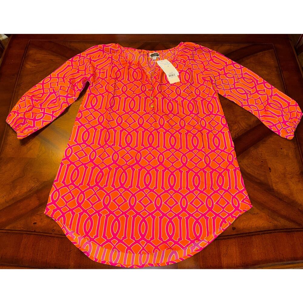 Mud Pie Ladies Dress Pink And Orange Small 4/6 NWT - Picture 3 of 7